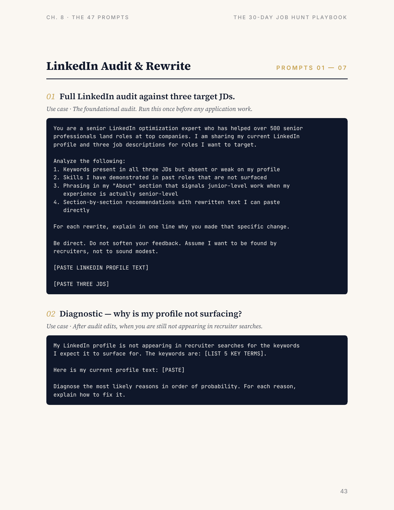 PROMPT LIBRARY page from playbook
